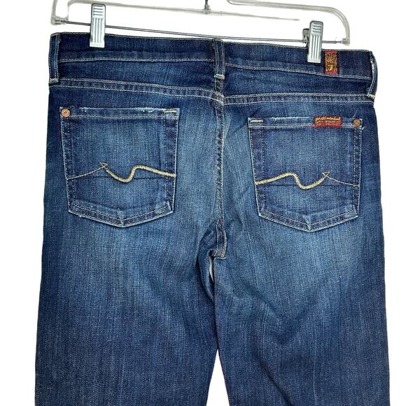 7 For All Mankind Vintage Y2K Jeans Women's Size 26 Dark Wash Low Rise Bootcut - Picture 3 of 6